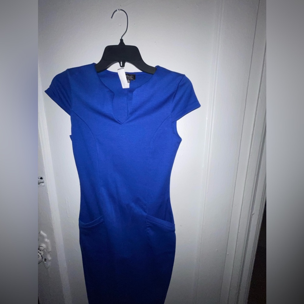 Stefano Di Roma Women’s Short Sleeve Mini Blue Dress - Size S View 2